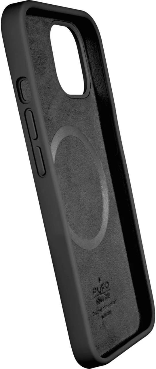 Mbështjellës Puro Icon Mag MagSafe për iPhone 12/12 Pro, Silikon, i zi