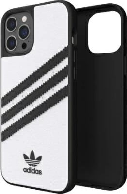Mbështjellës Adidas OR Moulded Case PU për iPhone 12 Pro Max, Bardhë/Zi