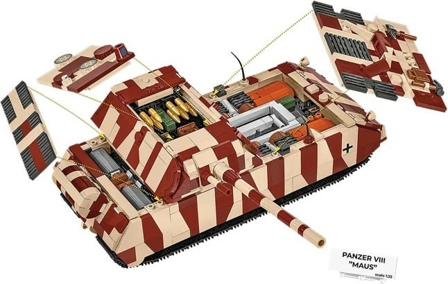 Set blloqesh Cobi Klocki Panzer VIII Maus, 1353 pjesë, 1:35, kafe/bezhë