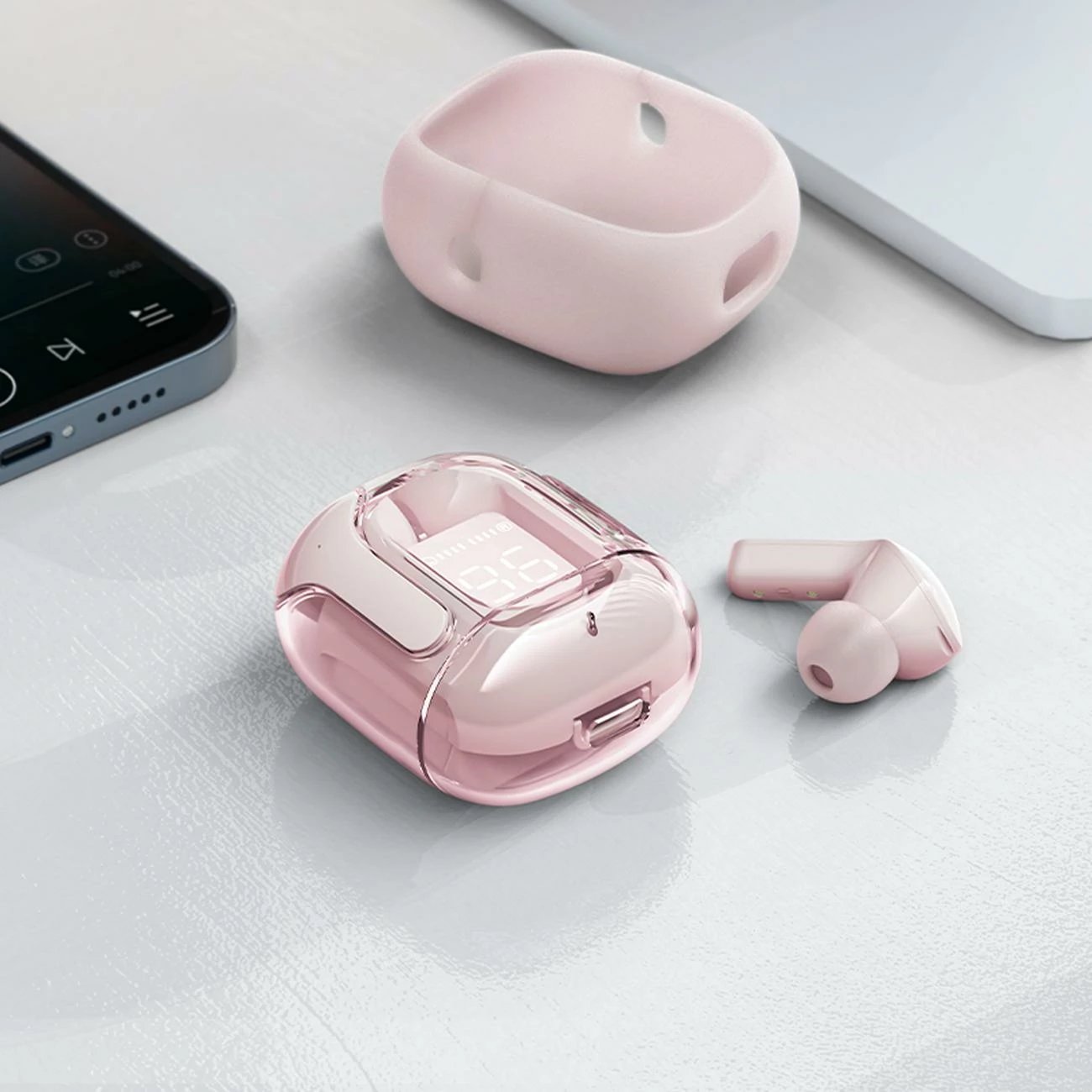 Kufje Acefast T6 TWS, wireless, Bluetooth 5.0, me kuti karikimi, Gjelbër