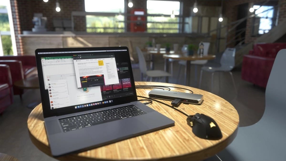 Docking station Corsair TBT100 Thunderbolt 3, alumini, stainless steel Docking station Corsair TBT100 Thunderbolt 3, alumini, stainless steel