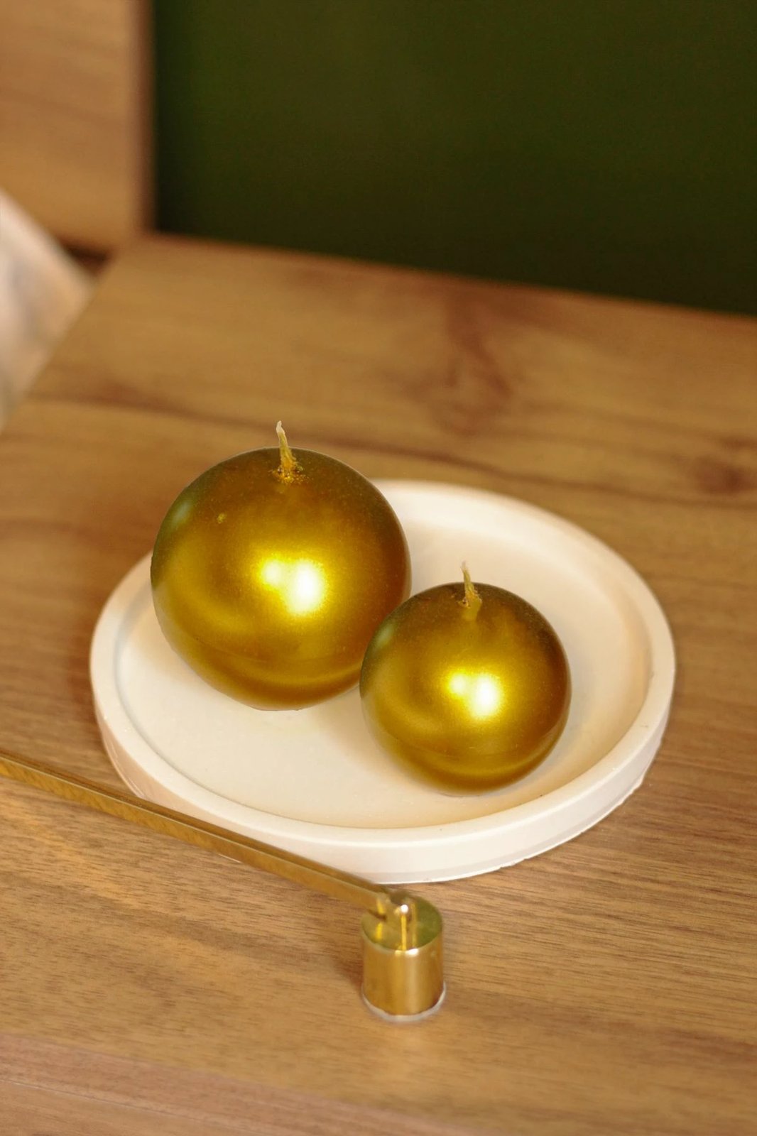 Set qirinjsh (2 copë), ngjyrë ari, Evila Originals, Gold Ball 2