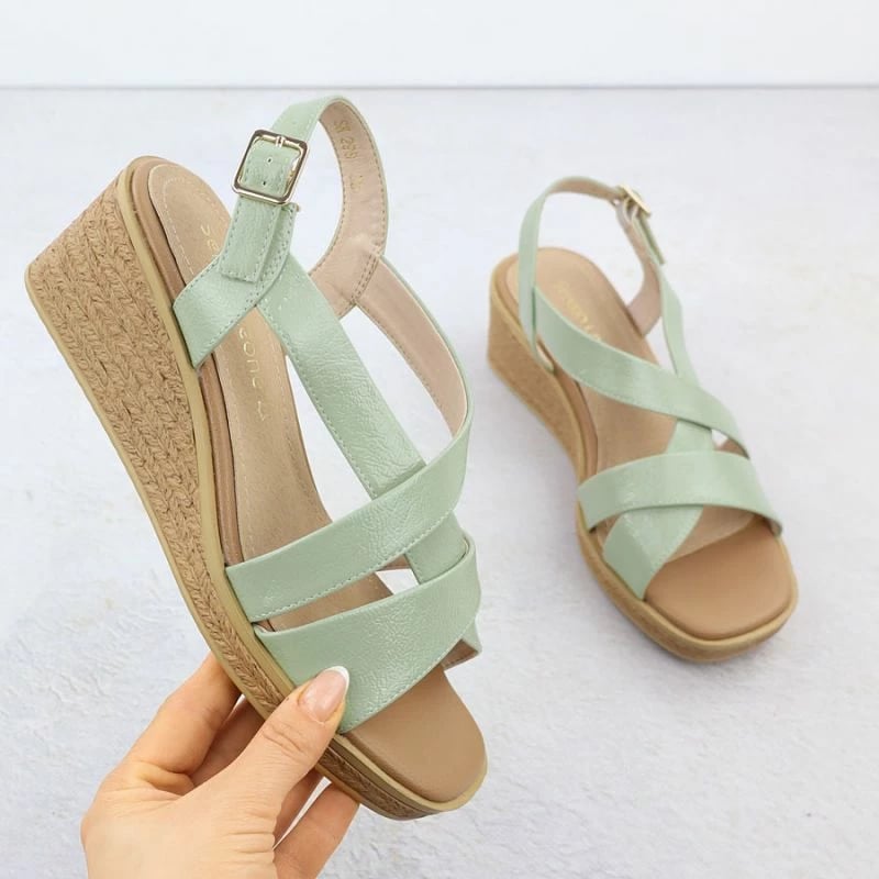 Sandale për femra LEONE SK298, të gjelbra