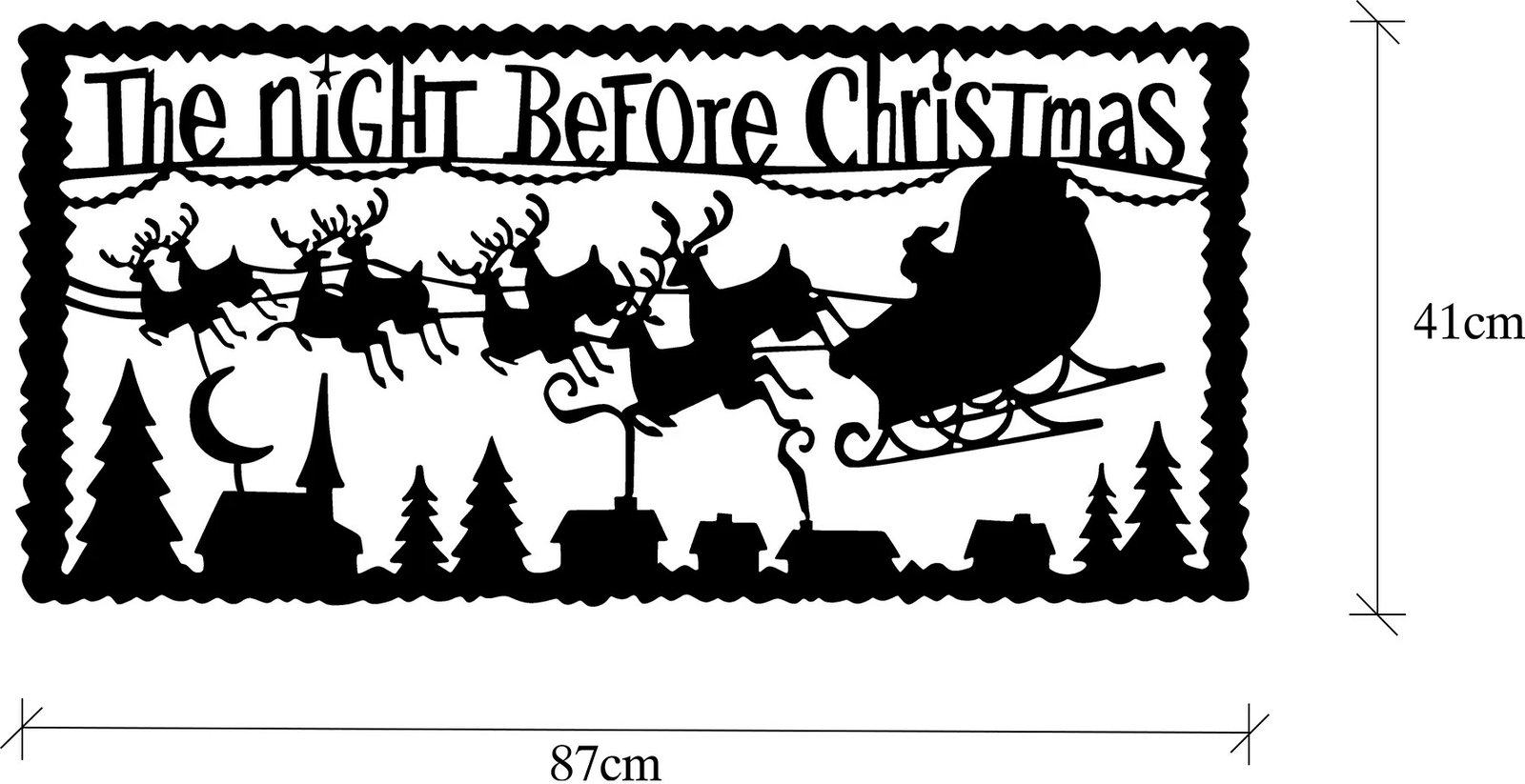 Aksesor dekorativ metalik për mur, Wallity, XMASBLACK - 012