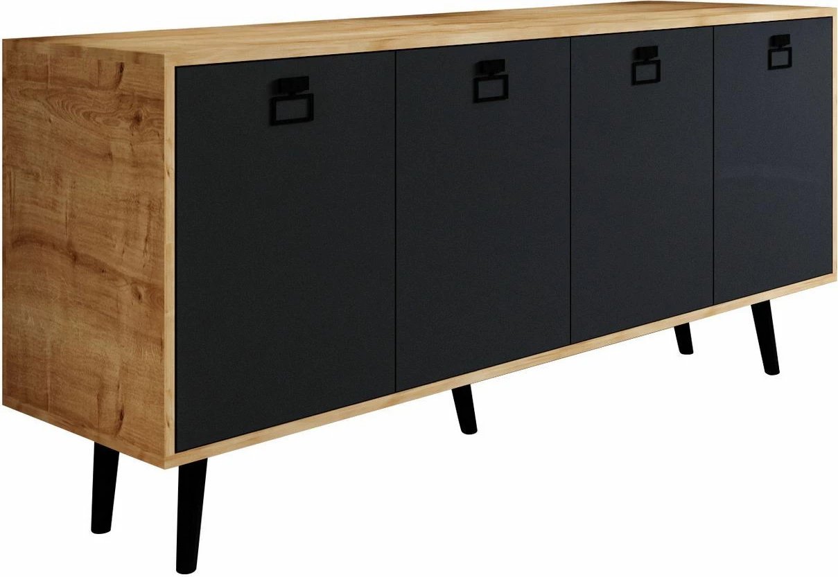 Konsolë moderne Skye Decor, Mirza Modern 180, ngjyrë lis safir dhe antracit