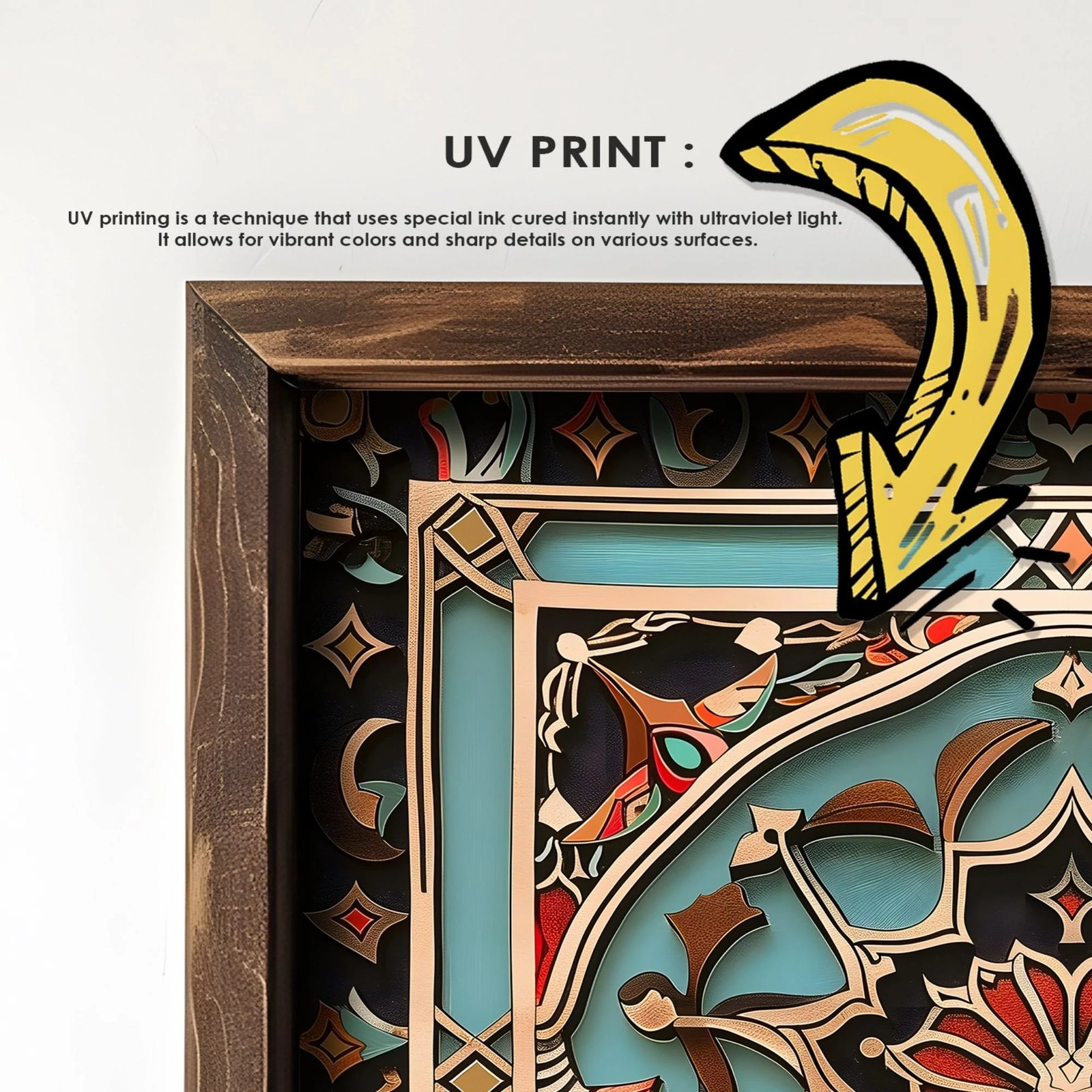 Pikturë dekorative me kornizë MDF, shumëngjyrëshe, Wallity, GE118-L