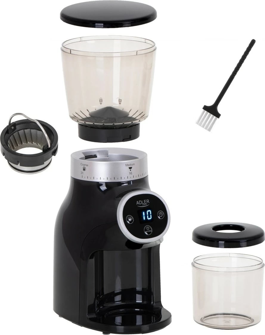 Mulli elektrik për kafe Adler AD 4450, 300 W, 300 g, i zi/argjendtë