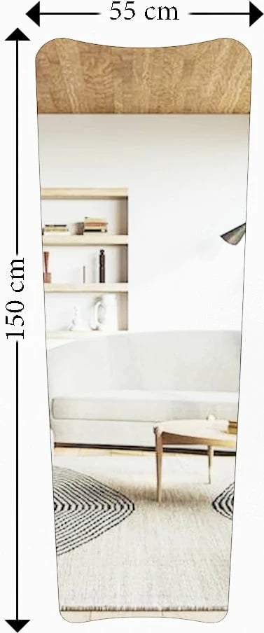 Pasqyrë Hanah Home, Vitros, ngjyrë e zezë, 55x150x2.2cm