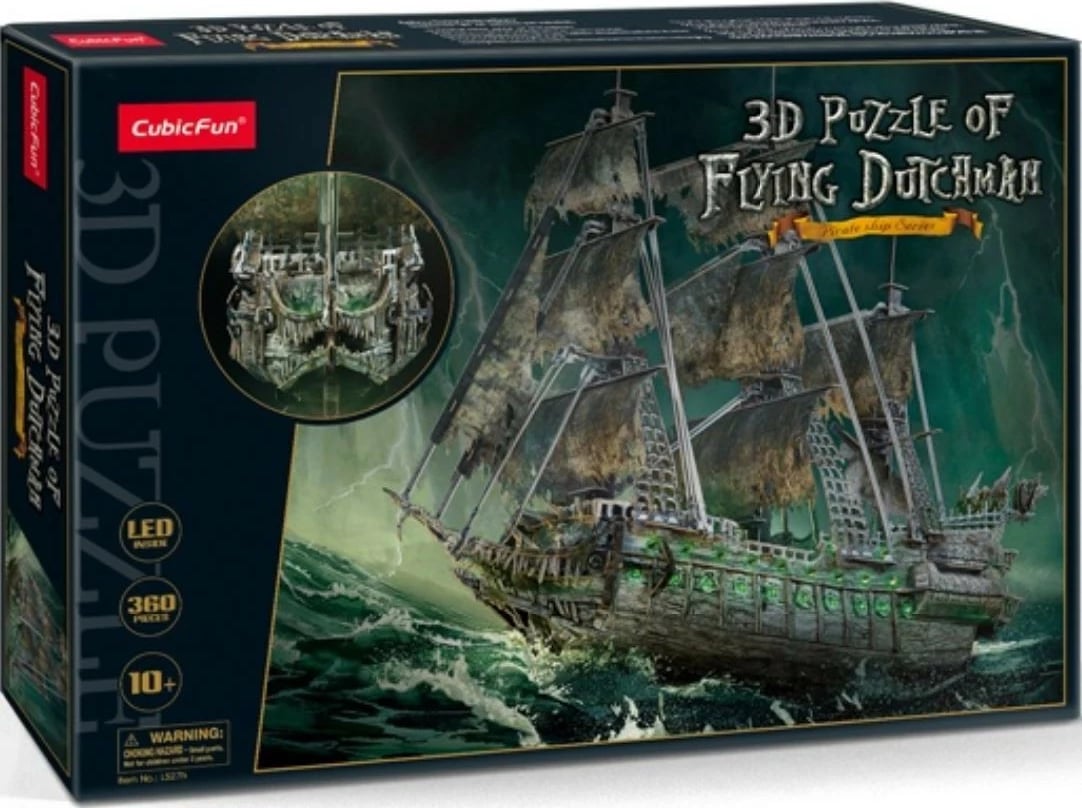 Puzzle 3D Cubic Fun Flying Dutchman me LED, 360 pjesë