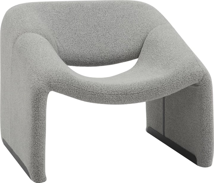 Karrige Clous, pëlhurë bouclé, ngjyrë e hirtë e çelët, 86x77x73.5cm