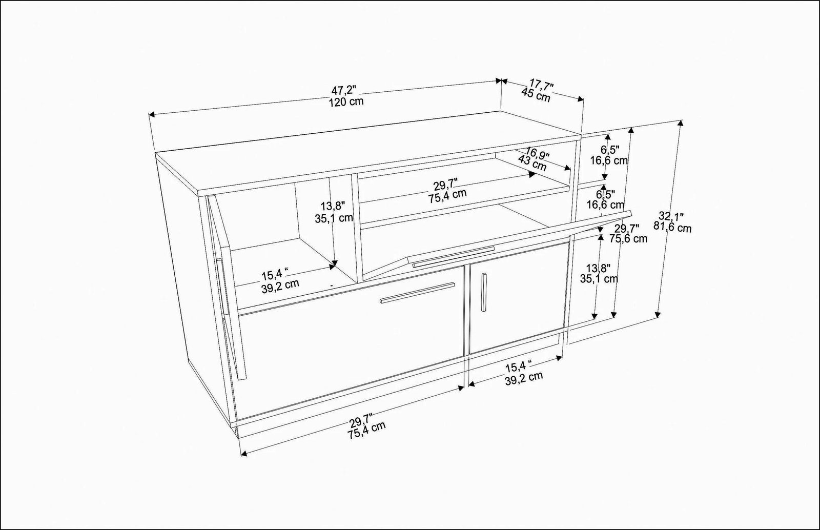 Konsolë Skye Decor, e bardhë, Mares