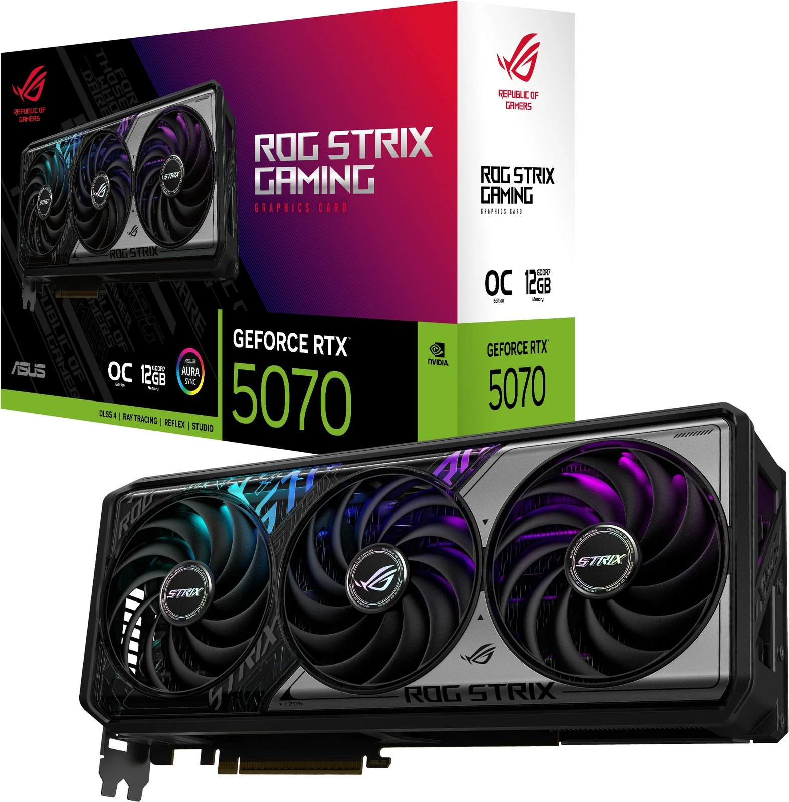 Grafikë kartelë ASUS ROG Strix GeForce RTX 5070, 12GB GDDR7, PCI Express 5.0, Multikolor