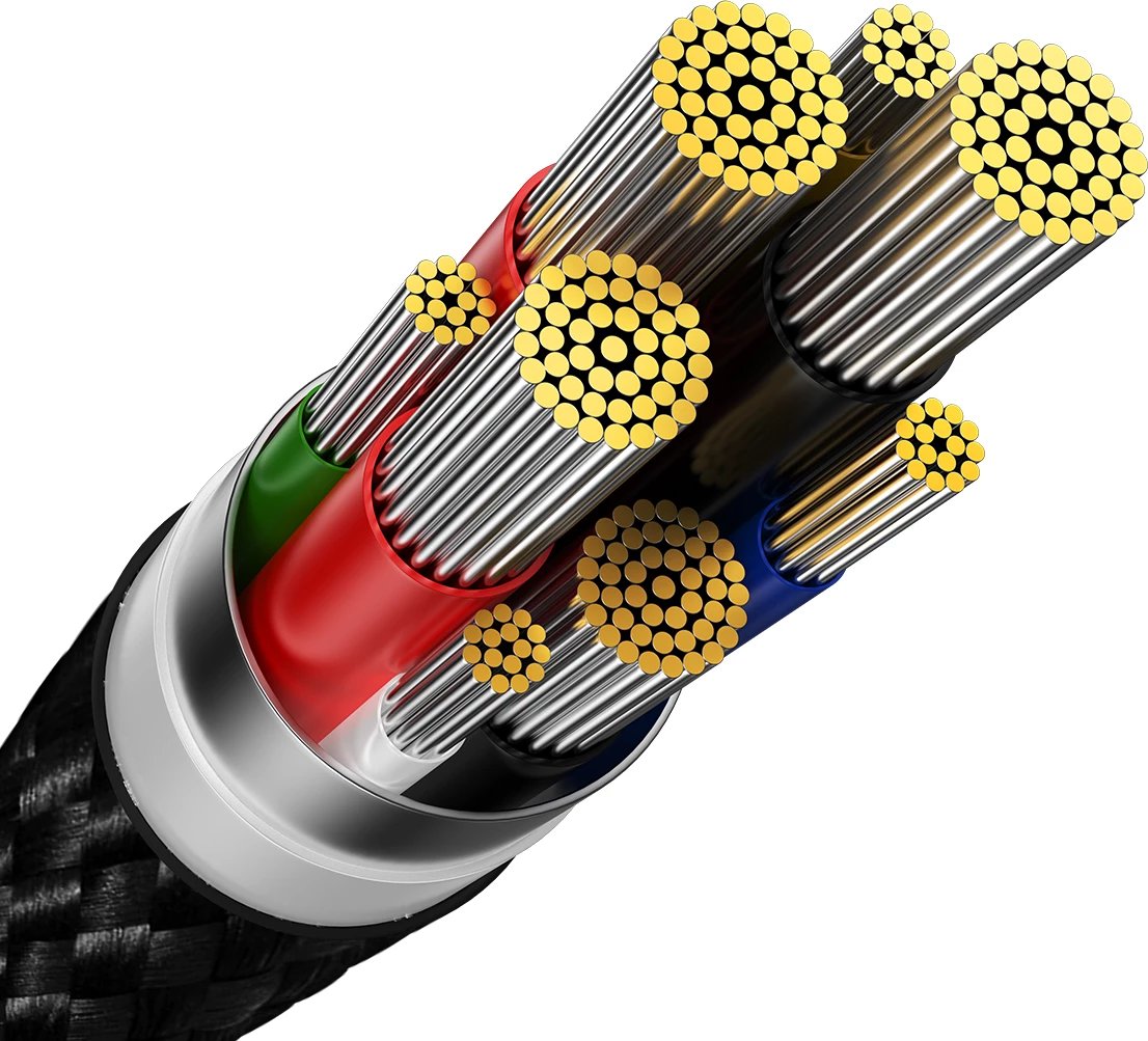 Kabllo USB-C në USB-C Baseus CADH000701, 1m, 100W, 5A, E zezë