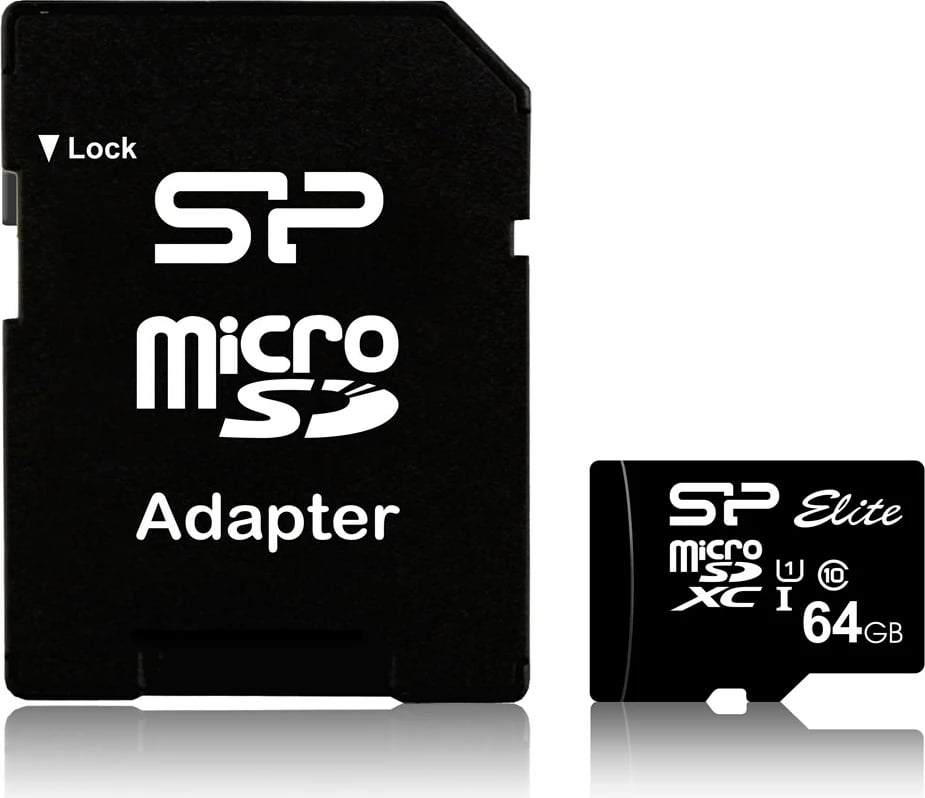 Kartë memorie Silicon Power Elite MicroSDXC, 64GB, e zezë