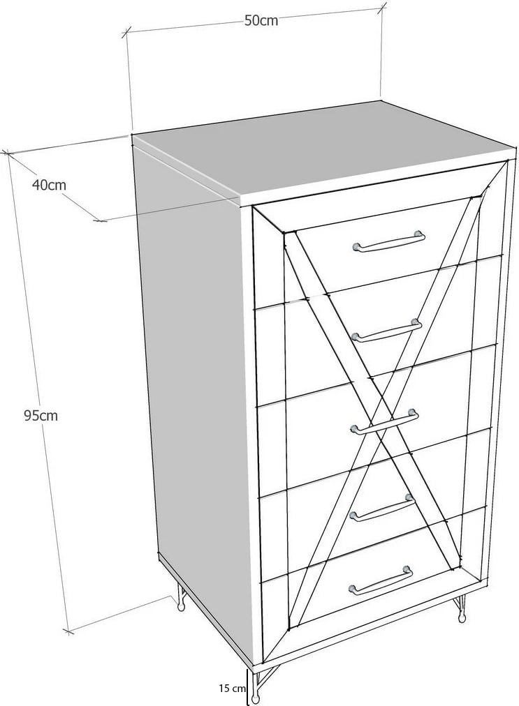 Komodë Hanah Home, Planet, ngjyrë antracit dhe lis