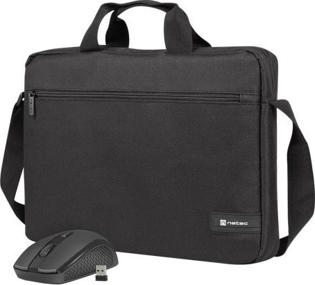 Çantë laptopi Natec Wallaroo 2 me maus, 15.6", të zeza