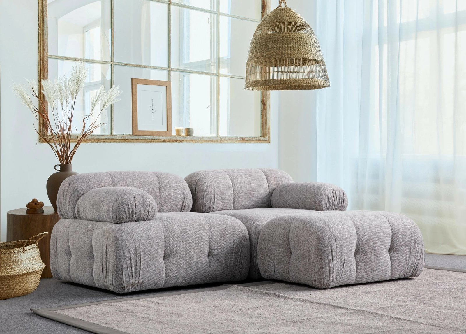 Kënd-sofë Atelier del Sofa Petite 2, ngjyrë gri e çelët