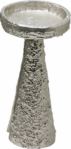 Mbajtës qirinjsh ARCO 22, alumin, argjend, 11x11x22cm