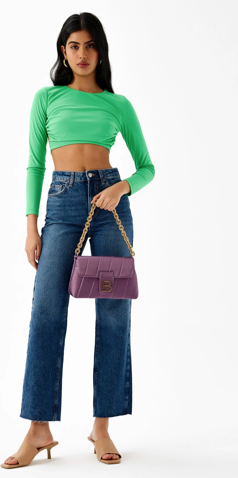 Çantë shpatulle ngjyrë vjollcë Lucky Bees, 314