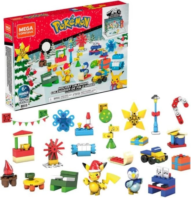 Kalendar advent Mega Bloks Mega Construx Pokemon GYG99, 225 pjesë, plastikë, set me figura