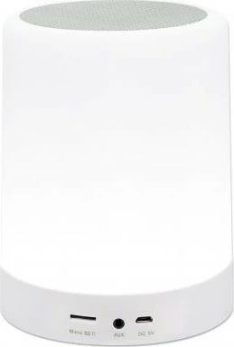 Altoparlant Bluetooth MANHATTAN me dritë LED, slot MicroSD, AUX, bardhë