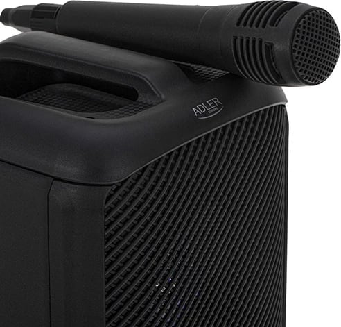 Altoparlant Bluetooth, Adler AD 1903, 10W, bateri 1500 mAh, BT 5.0, radio FM, LED RGB, karaoke, e zezë, me mikrofon