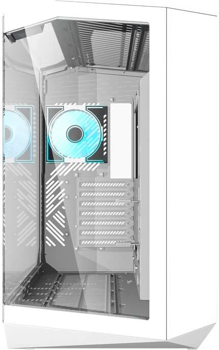 Kasë Darkflash DY470, Midi Tower, 4 ventilatorë, xham i temperuar, e bardhë