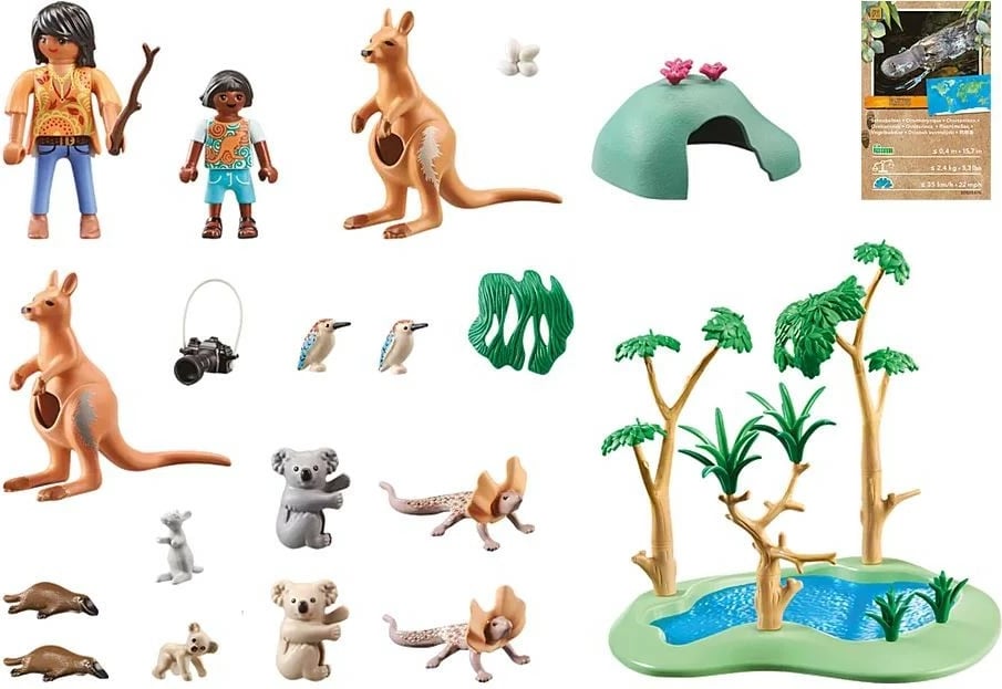 Set figurina Playmobil Wiltopia 71624, kafshë australiane, 50 pjesë