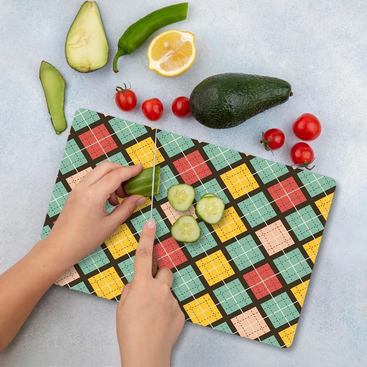 Dërrasë prerëse Hermia, Ckt130 - 3040, shumëngjyrëshe, 30x40cm