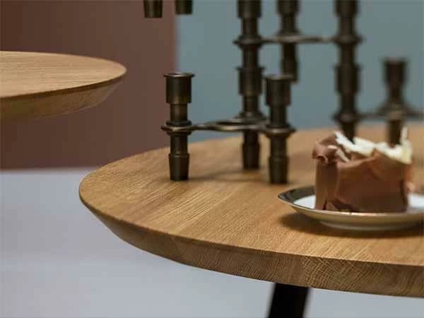 Tavolinë kafeje NEXT Nextdeco e rrumbullakët MDF 25mm Ø80xH36.5cm, ngjyrë druri