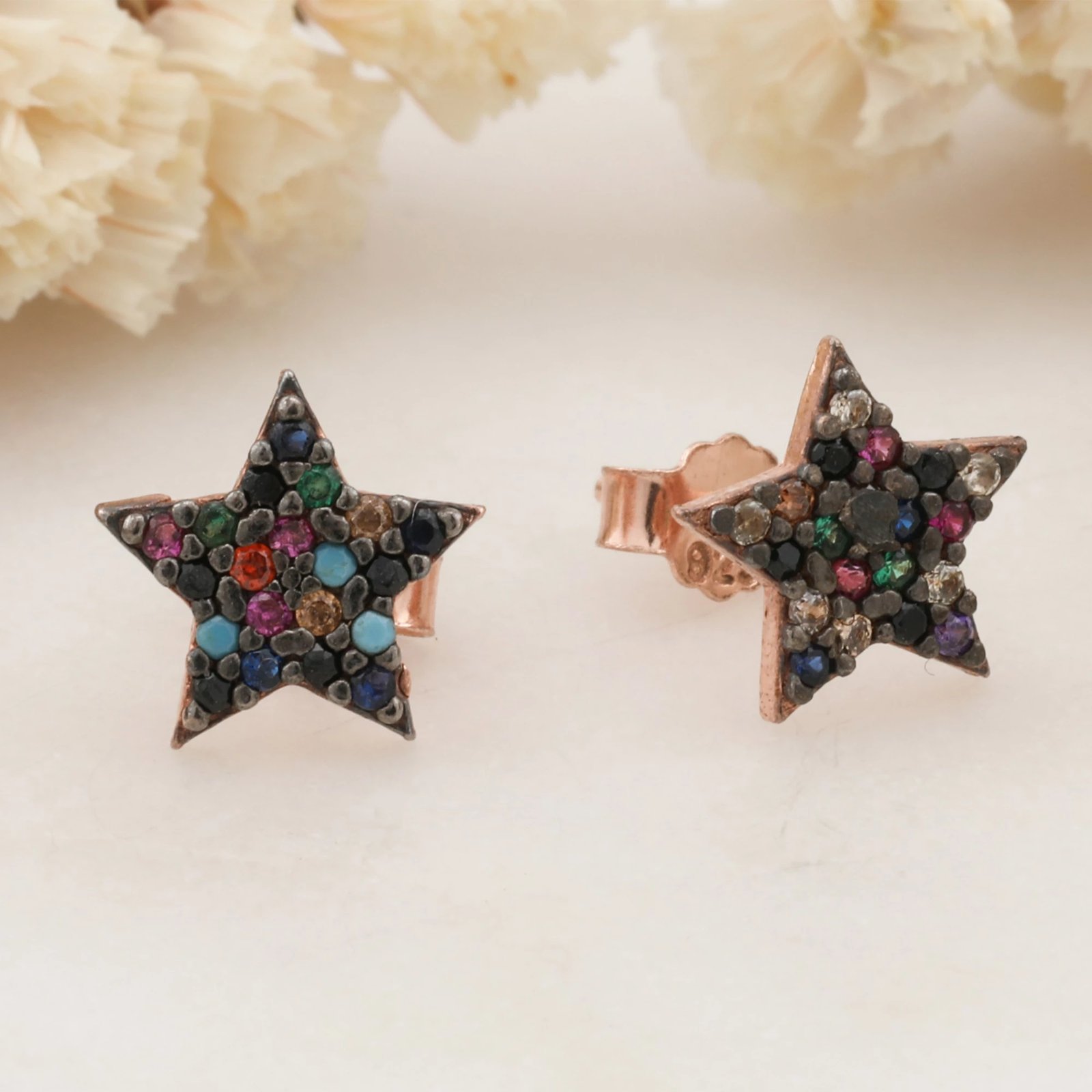 Vathë argjendi me shumë ngjyra, yll, Jumeon, 11103RENKLI