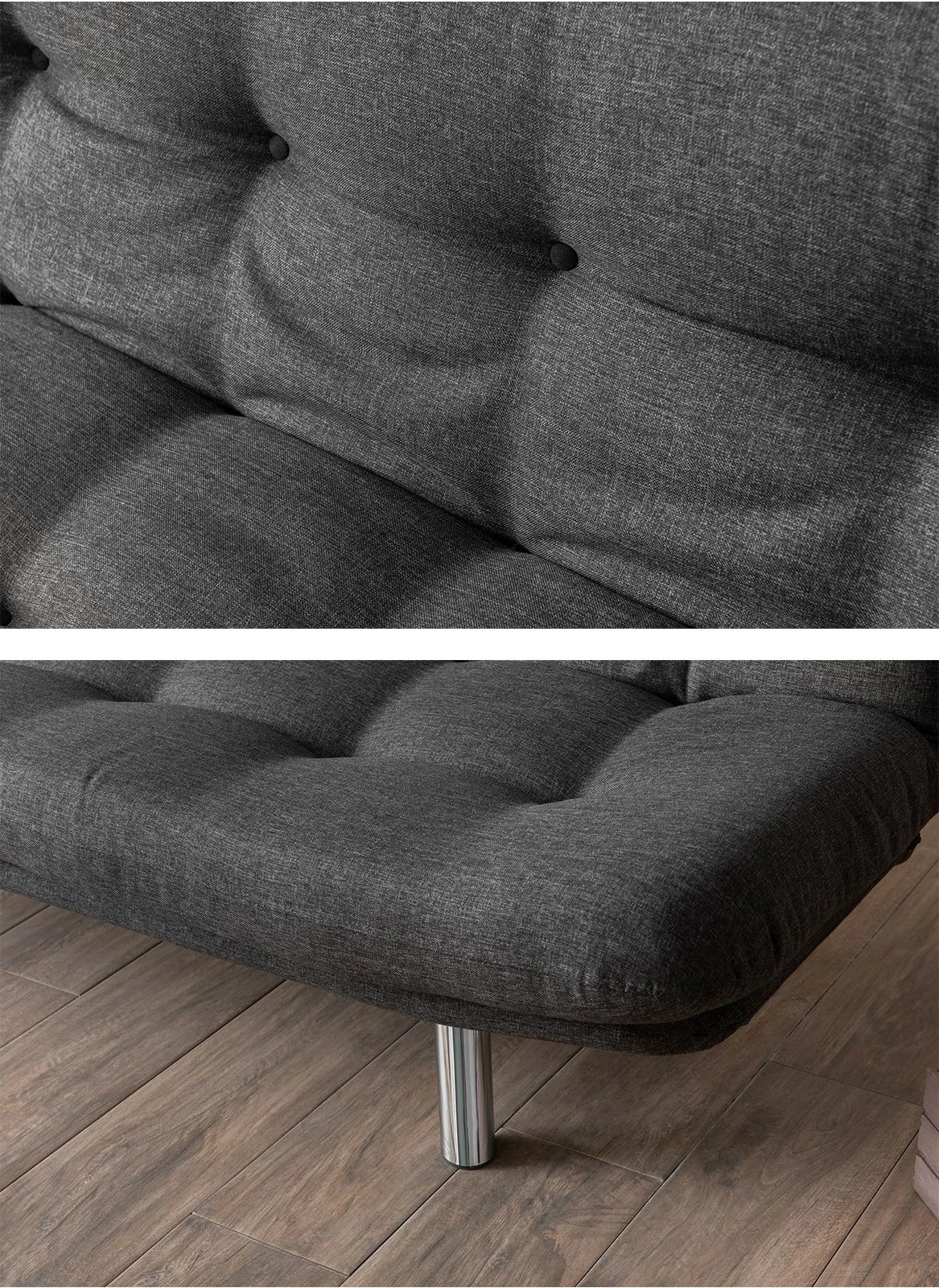 Divan-krevat 3 vendësh, Atelier del Sofa, Misa Small, ngjyrë gri e errët