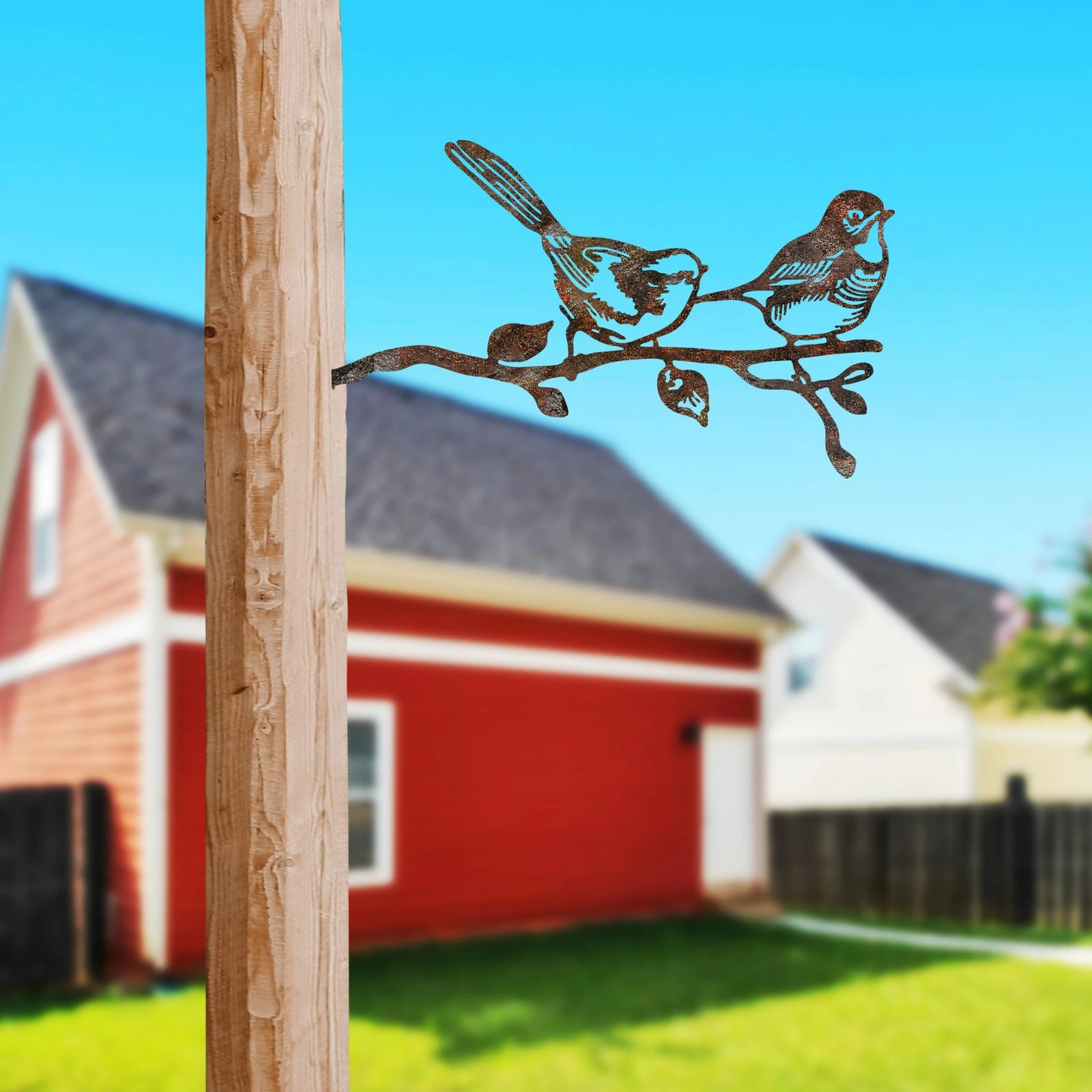 Dekor për kopsht, zog në degë, ngjyrë kafe, Aberto Design, 50x26cm