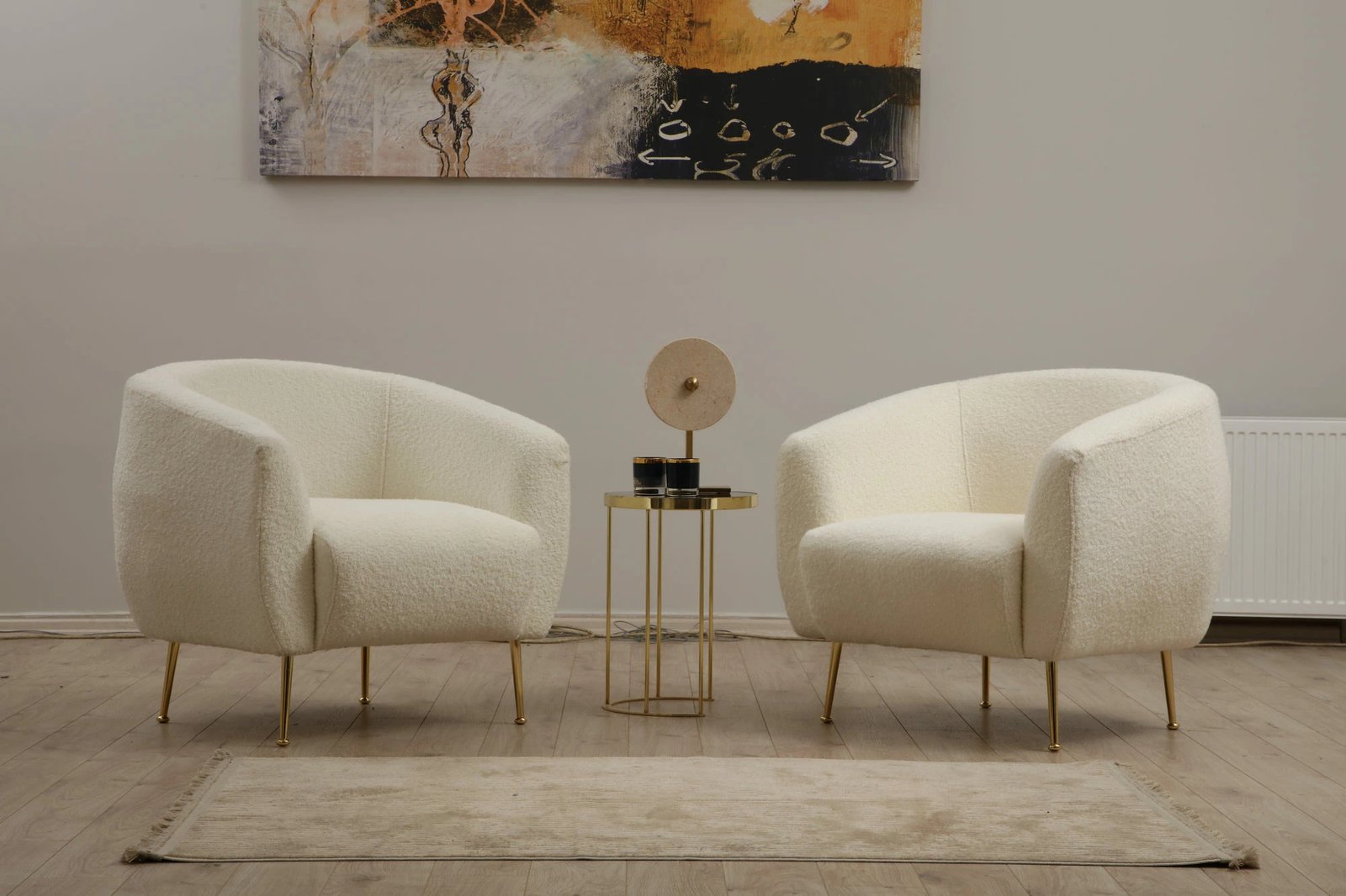 Karrige Wing Atelier del Sofa, bouclette krem Eses