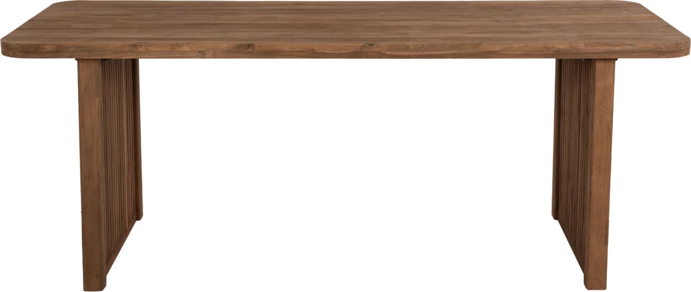 Tavolinë ngrënie Bontang, dru TEAK i ricikluar, ngjyrë natyrale rustike, 200x90x76 cm