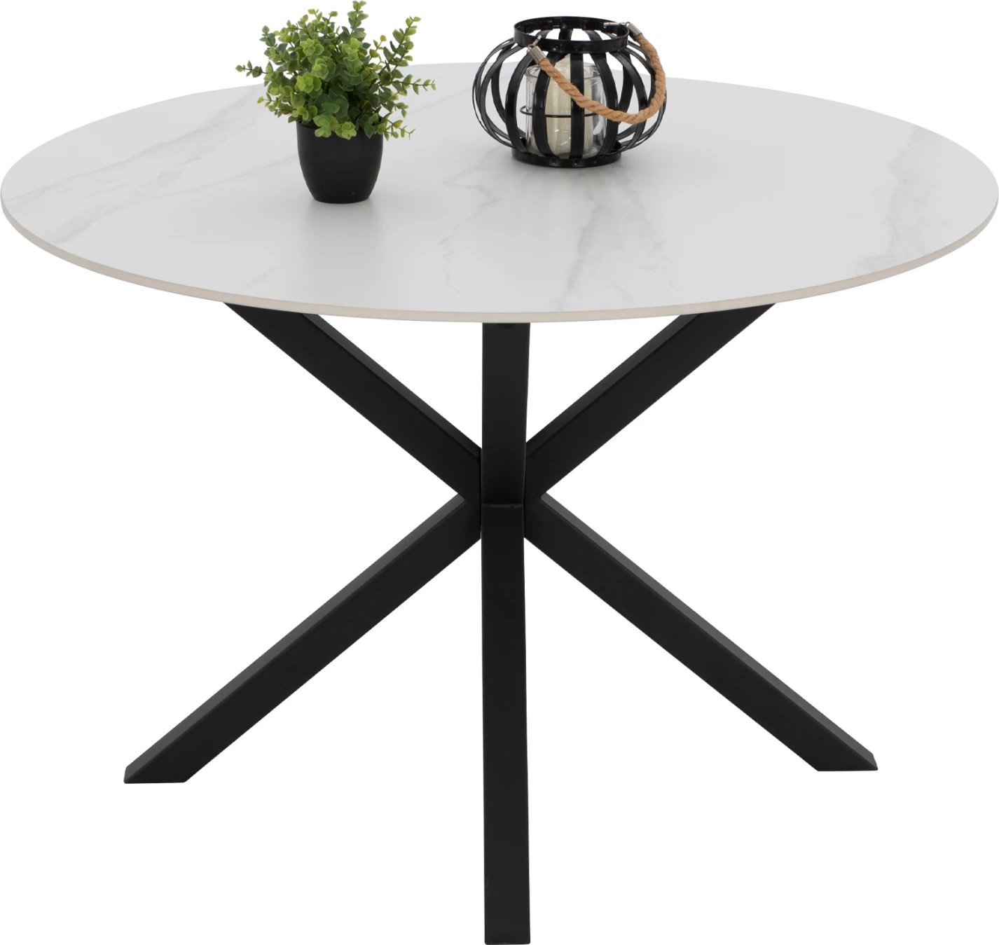 Tavolinë ngrënieje e rrumbullakët, gur i sinteruar, këmbë metali, FH9309.02, Φ115x75H