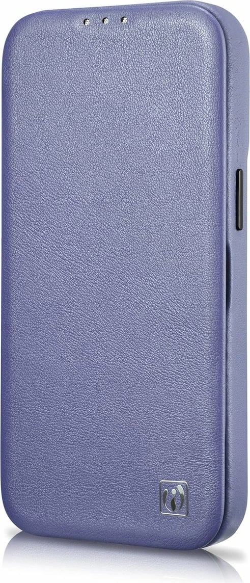 Mbështjellës iCarer CE Premium lëkurë folio për iPhone 14 Pro, MagSafe, vjollcë e lehtë