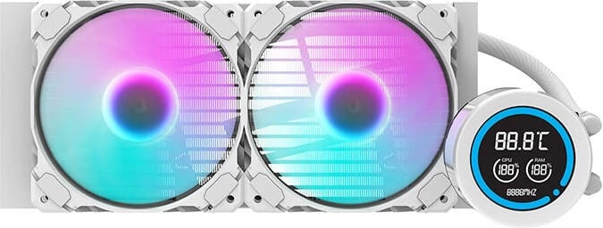 Kasë ftohje me ujë Darkflash DN-D240, 240mm, LCD, ARGB, e bardhë