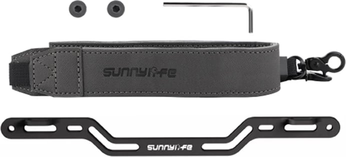 Mbajtës kontrolluesi Sunnylife GS998 për RC Plus 2/1, rrip i rregullueshëm, alumini, lëkurë PU, Gri