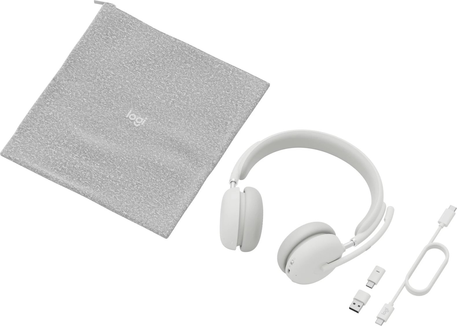 Kufje Logitech Zone Wireless 2 UC, Teams, pa tela, off-white