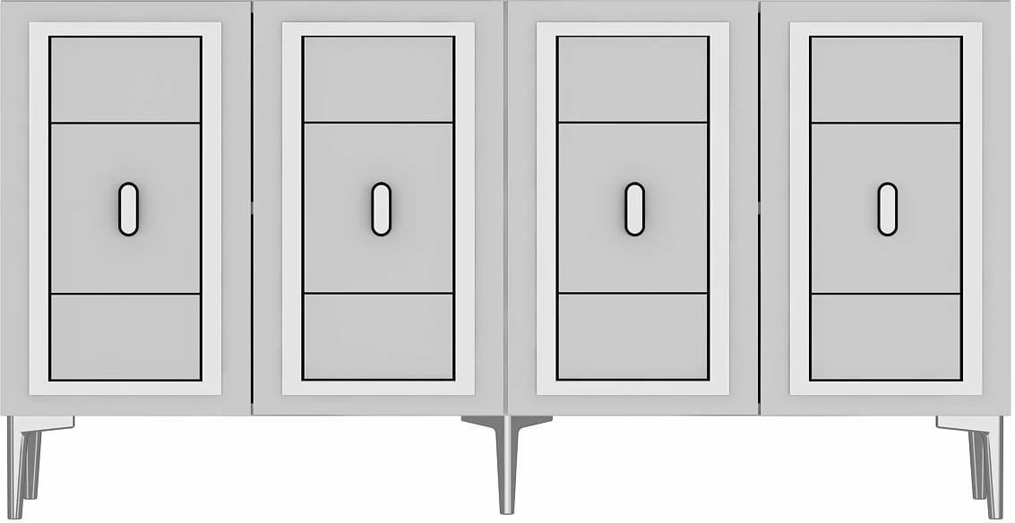 Konsol Skye Decor, Orion, e bardhë, argjend