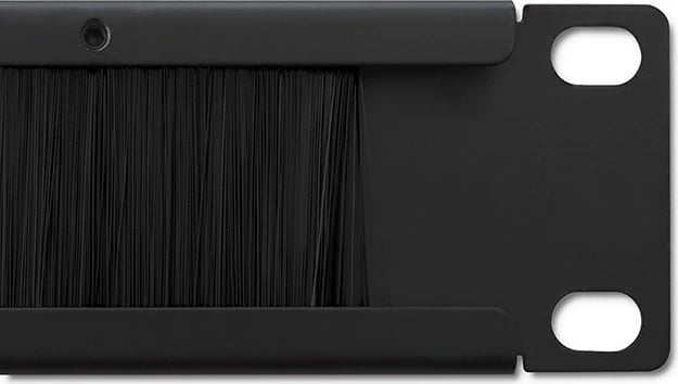 Panel me furçë për kabinete RACK 19", Qoltec 54513, 1U, Çelik, Zi