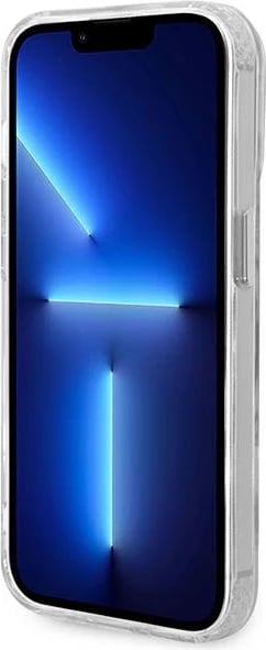 Mbështjellës Guess Metal Outline Magsafe për iPhone 14 Pro Max 6.7", argjendtë/transparente