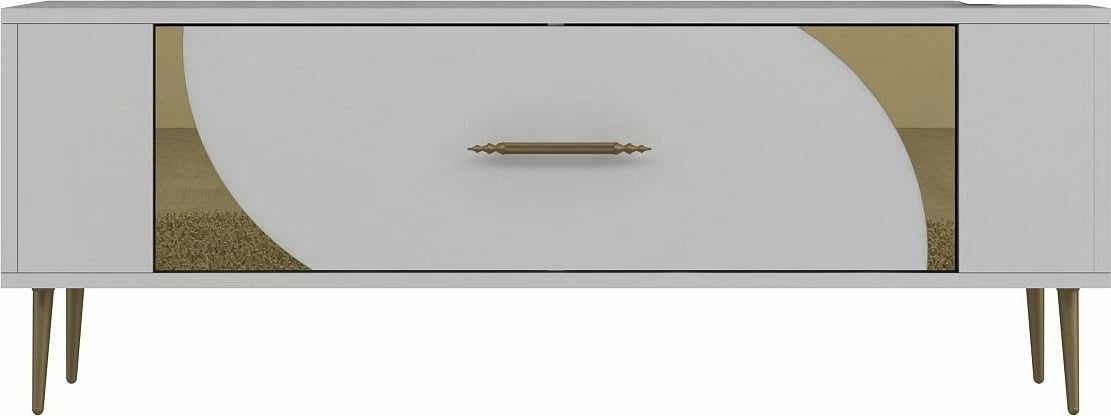 Komodë për TV, ngjyrë e bardhë dhe ari, Skye Decor Retrop2
