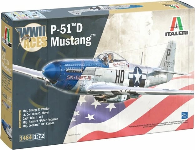 Model plastik aeroplani Italeri P-51D Mustang Aces 1:72 Model plastik aeroplani Italeri P-51D Mustang Aces 1:72