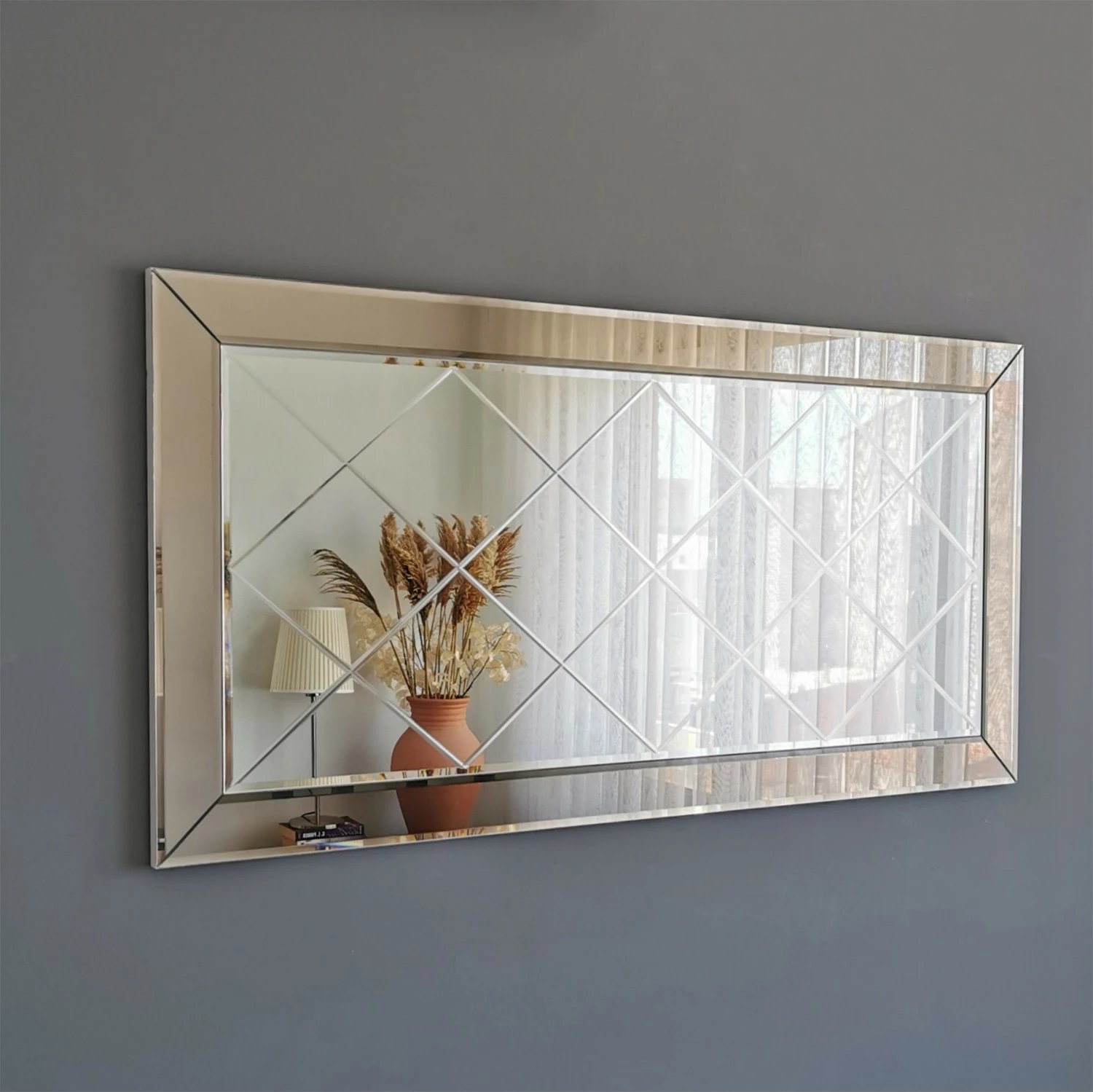 Pasqyrë Hanah Home, A330Y, ngjyrë argjendi, 130x65cm