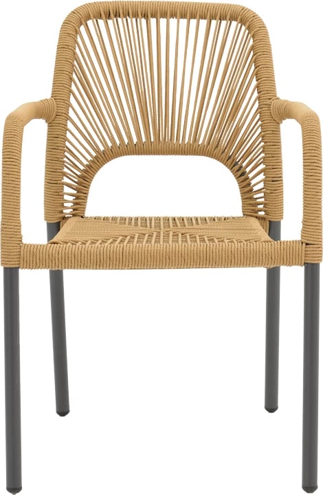 Karrige alumini me krahë Norture, e grumbullueshme, kornizë antracit-ratan natyral, 57x63x82cm