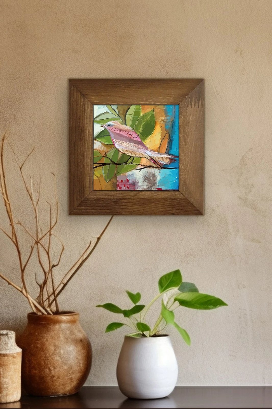 Pikturë dekorative me kornizë, Wallity Artvessakaro33, shumëngjyrëshe, 15.5x15.5cm