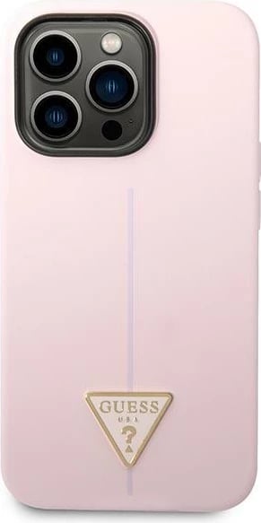 Mbështjellës Guess Silicone Triangle për iPhone 14 Pro 6.1", vjollcë