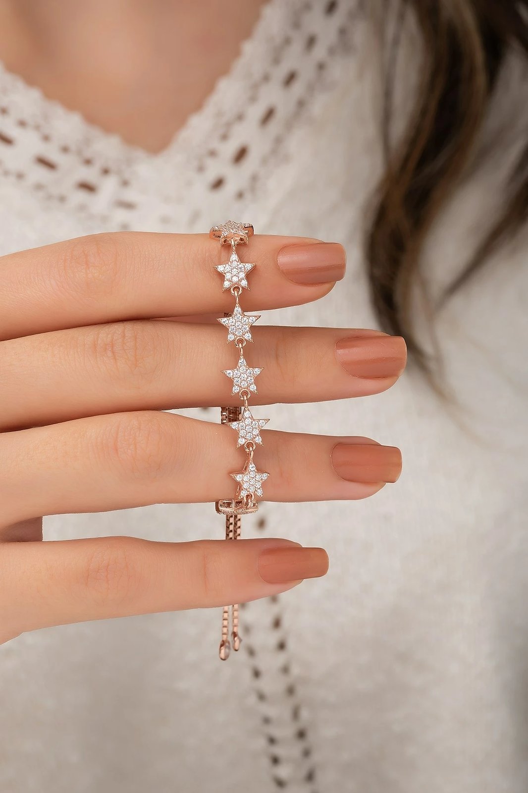 Byzylyk argjendi Jumeon, ngjyrë rozë e bardhë, TRDYL423